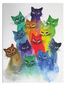 Happy Cats vászonkép, 30 x 40 cm