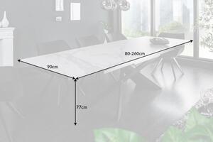 Étkezőasztal GLOBE II. 180-220-260 cm - szürke, fehér