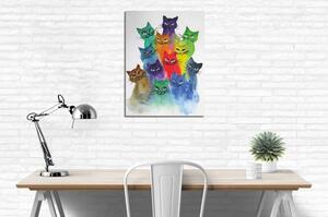Happy Cats vászonkép, 30 x 40 cm