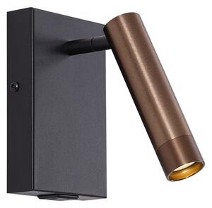 Modern fekete fali lámpa sötét bronz állítható USB-C-vel - Croft