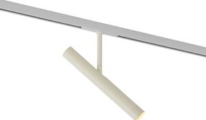 Modern spotlámpa bézs színben fehérrel, 1 fázisú sínrendszerhez - Slimline Avery