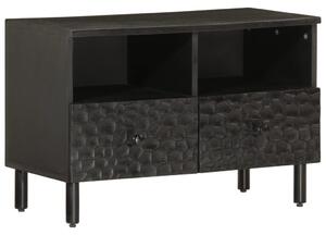 Fekete tömör mangófa TV-szekrény 70 x 33 x 46 cm