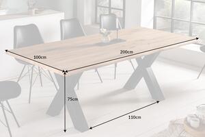 Étkezőasztal EDGE X 200 cm - természetes