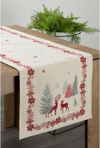 Téli hangulatú gobelin asztali futó rénszarvassal Krémszín 47x140 cm +/-5%
