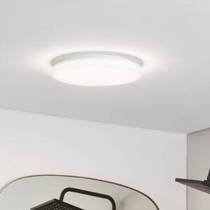 PRIOS Prios LED mennyezeti lámpa Artin, Ø 33 cm, fehér, CCT, IP65, Fehér / opál, Fürdőszoba, Műanyag, Modern