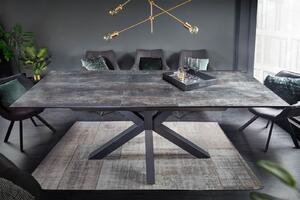 Étkezőasztal EVERLASING 180-225 cm - sötétszürke, fekete