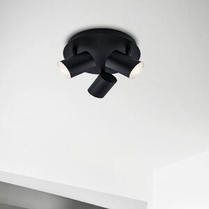Briloner menny. spot Banyo Splash GU10 IP44 kerek háromégő, dimmelhető, Fekete, Nappali / Étkező, fém, Modern