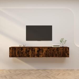 3 db füstös tölgy színű fali TV-szekrény 80 x 34,5 x 40 cm