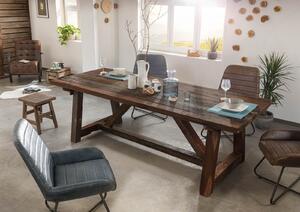 OXANA Étkezőasztal 190x100x78, nyers, régi fa, natúr, natúr