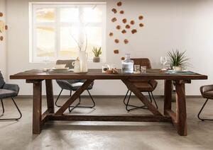 OXANA Étkezőasztal 190x100x78, nyers, régi fa, natúr, natúr