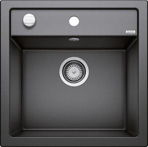 BLANCO DALAGO 5 Silgranit egymedencés gránit mosogató automata dugóemelő, szifonnal, fekete-szemcsés, beépíthető