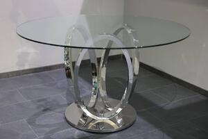 Ezüst üveg étkezőasztal 130cm 75cm
