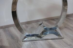Ezüst üveg konzolasztal 110cm 40cm