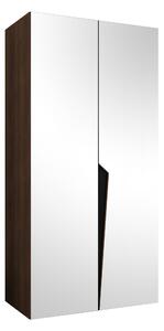 Gardróbszekrény Hartford 613, Laminált forgácslap, 202x100x52cm, Fekete, Dió