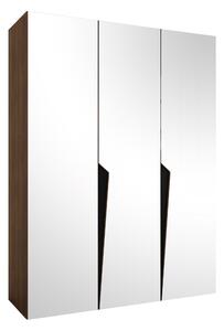 Gardróbszekrény Hartford 614, Laminált forgácslap, 202x150x52cm, Fekete, Dió