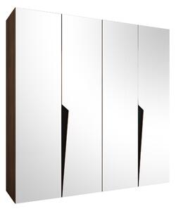 Gardróbszekrény Hartford 615, Laminált forgácslap, 202x200x52cm, Fekete, Dió