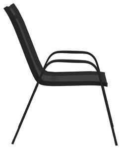 VidaXL 2 db fekete textilén rakásolható kerti szék