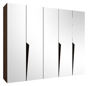 Gardróbszekrény Hartford 616, Laminált forgácslap, 202x250x52cm, Dió, Fekete