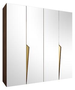 Gardróbszekrény Hartford 615, Laminált forgácslap, 202x200x52cm, Aranysárga, Dió
