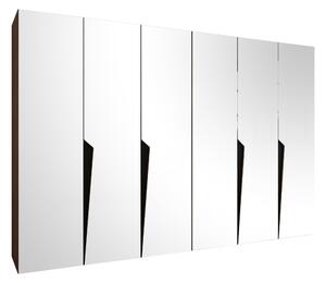 Gardróbszekrény Hartford 617, Laminált forgácslap, 202x300x52cm, Dió, Fekete