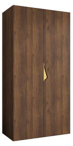 Gardróbszekrény Hartford 618, Laminált forgácslap, 202x100x52cm, Aranysárga, Dió