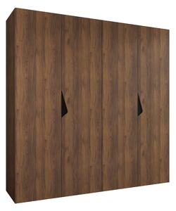 Gardróbszekrény Hartford 620, Laminált forgácslap, 202x200x52cm, Fekete, Dió