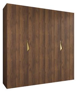 Gardróbszekrény Hartford 620, Laminált forgácslap, 202x200x52cm, Aranysárga, Dió