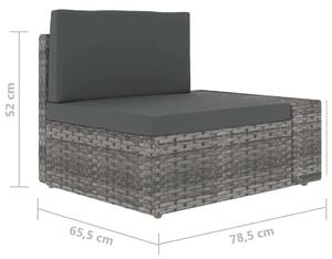VidaXL 5 részes szürke polyrattan kerti ülőgarnitúra párnákkal