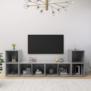4 db betonszürke szerelt fa TV-szekrény 72 x 35 x 36,5 cm