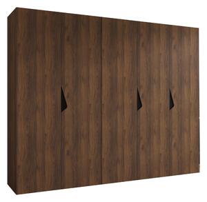 Gardróbszekrény Hartford 621, Laminált forgácslap, 202x250x52cm, Dió, Fekete