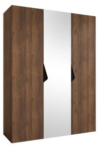Gardróbszekrény Hartford 624, Laminált forgácslap, 202x150x52cm, Fekete, Dió