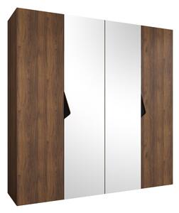 Gardróbszekrény Hartford 625, Laminált forgácslap, 202x200x52cm, Fekete, Dió