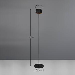Suarez LED-es újratölthető állólámpa, fekete, magasság 123 cm, fém