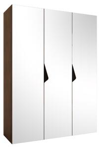 Gardróbszekrény Hartford 629, Laminált forgácslap, 202x150x52cm, Fekete, Dió