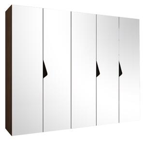 Gardróbszekrény Hartford 631, Laminált forgácslap, 202x250x52cm, Dió, Fekete