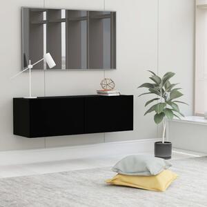 Fekete szerelt fa TV-szekrény 100 x 30 x 30 cm