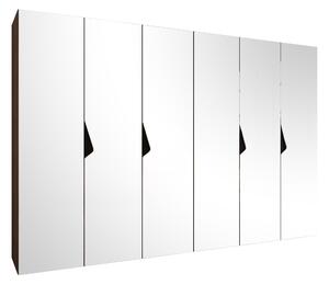 Gardróbszekrény Hartford 632, Laminált forgácslap, 202x300x52cm, Dió, Fekete