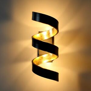 LED fali lámpa Helix, fekete-arany, 26 cm