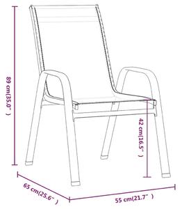 VidaXL 2 db barna textilén rakásolható kerti szék