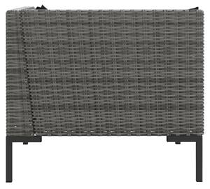 VidaXL 2 db félkör alakú polirattan kerti kanapé párnákkal