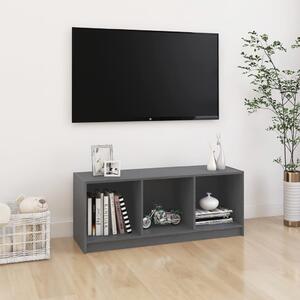 Szürke tömör fenyőfa TV-szekrény 104 x 33 x 41 cm