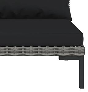 VidaXL 3 db félkör alakú polirattan kerti kanapé párnákkal