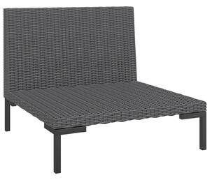 VidaXL 2 db félkör alakú polirattan kerti kanapé párnákkal