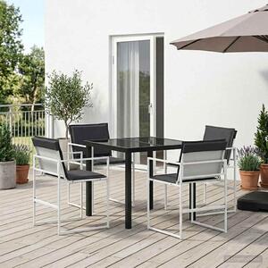 Kert étkező szett 5 pcs Fehér és Antracitszürke 80 x 80 x 73 cm