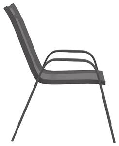 VidaXL 2 db szürke textilén rakásolható kerti szék