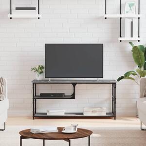 Szürke sonoma színű szerelt fa és acél TV-szekrény 103x38x46,5