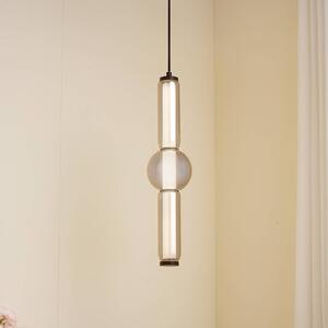 Lucande LED lógó világítás Savete, füstszürke, üveg, Ø 12 cm