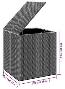 VidaXL barna polyrattan kerti párnatartó doboz 100 x 97,5 x 104 cm