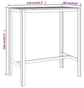 VidaXL impregnált fenyőfa bárasztal 110 x 60 x 110 cm