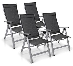 Blumfeldt London, kerti szék, 4 darabból álló készlet, textil, alumínium, 6 pozíció, összecsukható